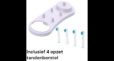 Elektrische Tandenborstelhouder - Houder Organizer Geschikt Voor Oral B Tandenborstel - Wit - Inclusief Opbergunit voor 4 Opzetborstels