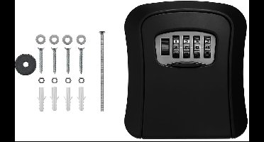 Stahlex Sleutelkluis met Cijferslot – Set van 2 stuks – Inclusief Bevestigingsmateriaal – Weerbestendig – 96×40×116 mm – Zwart