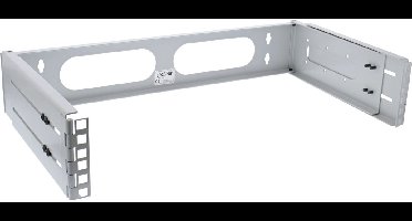 Muurbeugel voor 19 inch componenten | 24-40 cm diep | max. 10 kg | 2U | grijs