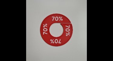Maatring 9 cm rood/wit 70%
