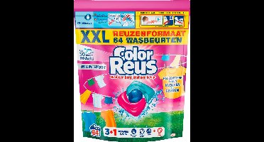 Color Reus 3+1 Power Caps - Wascapsules Wasmiddel - Gekleurde Was - 64 Wasbeurten - Grootverpakking
