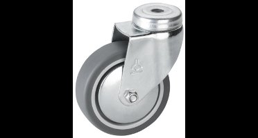 Zwenkwiel TPE met boutbevestiging 75mm tot 50kg