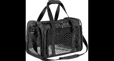 YONO Reistas Kat - Reismand 45x30x30cm - Transportbox Hond - Draagtas Huisdieren tot 6.8 kg - Zwart