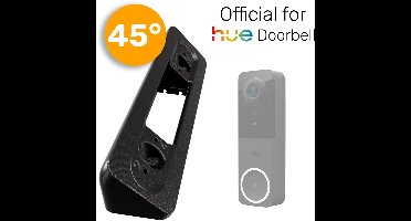 Made For Hue: 45° Hoekbeugel // Geschikt voor Philips Hue Video Deurbel // Gemaakt van UV bestendig Kunststof // Weerbestendig // Inclusief schroeven