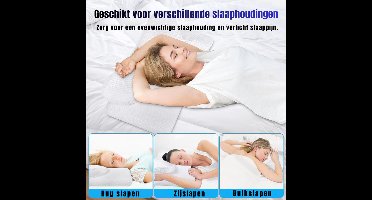 RVV® Hoofdkussen Nekklachten - Ergonomisch Hoofdkussen - Hoofdkussen - Neksteun - Traagschuim- Wit- 60cm x 34cm x 13cm