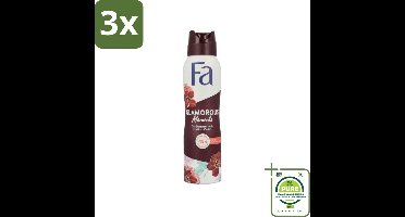 3 x Fa - Glamorous Moments - Deodorant Spray - Zwarte Orchidee - 150 ml - Grootverpakking - Deodorant - Zwarte Orchidee - Vegan Deodorant - Langdurige Bescherming - Fa Glamorous Moments