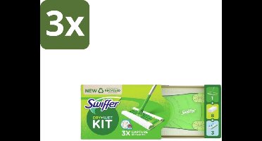 Swiffer – Vloerreiniger – Starterkit – 1 dweil + 8 droge & 3 vochtige doekjes - Bulkverpakking - 3 stuks