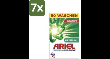7 x Ariel – Waspoeder – Original – 3 kg – 50 wasbeurten - Waspoeder - Vlekverwijdering - Waspoeder Wit - Waspoeder 3 Kg - Waspoeder 50 Wasbeurten
