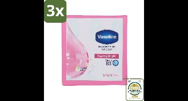 3 x Vaseline - Healthy Bright - Zeeptablet - Reinigend & Verzorgend - 3x75 ml - Grootverpakking - Zeep - Huidverzorging - Reiniging - Gezond Huid - Gezondheid