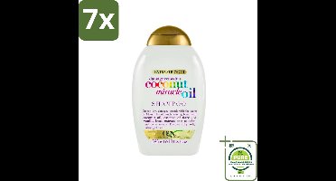 7 x OGX - Coconut Miracle Oil - Shampoo - Voor Droog & Beschadigd Haar - 385 ml - Grootverpakking - Kokos Shampoo - Droog Haar Shampoo - Beschadigd Haar Shampoo - Voedende Shampoo - Anti-pluis Shampoo