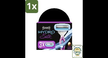 1 x Wilkinson - Scheermesjes Hydro Silk - Hydraterende Technologie - 3 scheermesjes- Hydro Silk Scheermesjes - Scheermesjes Voor Gevoelige Huid - Hydraterende Scheermesjes - Scheermesjes Voor Vrouwen - Scheermesjes Met Serum
