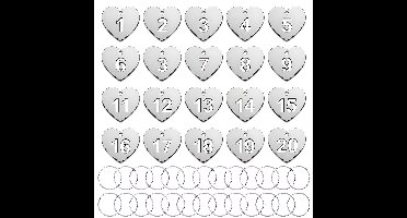 20 RVS Gegraveerd Hartvorm Sleutellabels met 20 Sleutelringen - Gegraveerd 1 tem 20 Sleutelhangers Tags voor Volwassenen - Sleutelring - Sleutels Onderscheider - Labels met Ring - Keychain Sleutelhouder Sleutelrekje - Bagagelabel - Key Sleutelclip