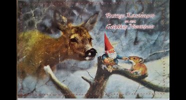 8 Kerstkaarten Kabouter met hert van Rien Poortvliet - 8 kaarten voor kerst met enveloppen - fijne feestdagen