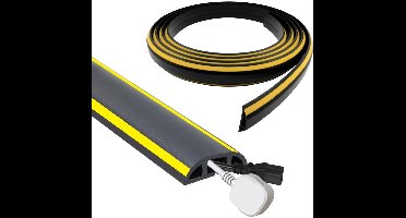 RVV® Kabelmat - Kabeldrempel - Kabelgoot - 4 Meter - Zelfklevend- Zwart/Felgeel- 400cm x 7cm x 2cm