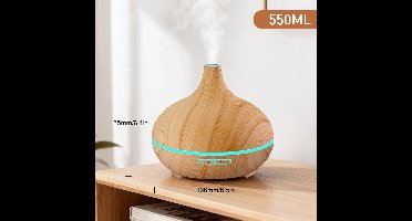 LeeuwenChoice® Aroma Diffuser Met LED - Geurwolkje - Luchtbevochtiger Met Aromatherapie - Met Afstandbediening - Houtnerf