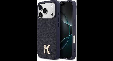 Karl Lagerfeld - hoesje voor iPhone 17 Pro Max - MagSafe Saffiano Leather Metal K & Karl Logo - Navy