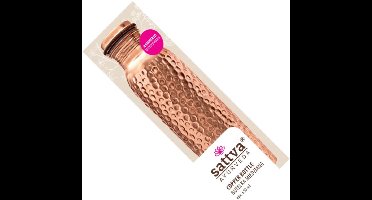 Koperen drinkfles, gehamerd, Sattva Ayurveda, 650 ml