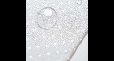 Douchegordijn Wit- 150x180cm. met print - Polyester Stof Waterdicht Douche Gordijnen Wasbaar Textiel voor Badkuip of De Badkamer 10 Douchegordijnhaken