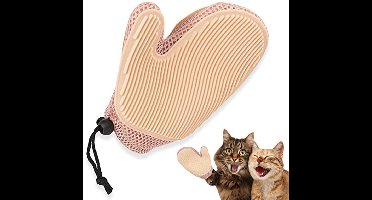 handschoenen - Massagehandschoenen - Statische haarverwijderingshandschoenen - Voor het verwijderen van dierenharen van meubels en kleding - Geschikt voor katten en honden - Schoonmaakbenodigdheden - 21 x 5,5 cm - Groot formaat - roze
