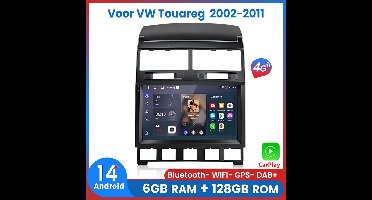 Awesafe 8-Core 6+128GB Autoradio - Geschikt Voor VW Volkswagen Touareg 2002 t/m 2011 - Draadloze Carplay Android Auto - Touchscreen - GPS Navigatie 4G - Radio Scherm - Ondersteuning invoegen 4G SIM - 2002 2003 2004 2005 2006 2007 2008 2009 2010 2011