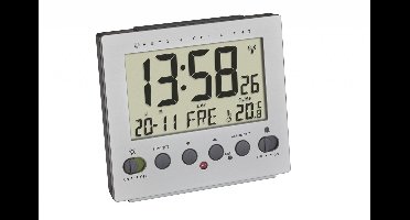 TFA Dostmann 60.2561.55 Wekker Zendergestuurd Zilver Alarmtijden: 1