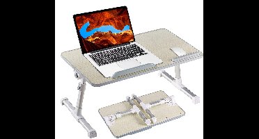 Webzon - Inklapbare Laptoptafel – Bedtafel – Ergonomische Laptopstandaard 53×30 cm – Verstelbare Hoogte & Kanteling – Opvouwbare Laptop Desk voor Bed, Bank en Werkplek – Antislip Tafel voor Laptops t/m 17 inch – Grijs
