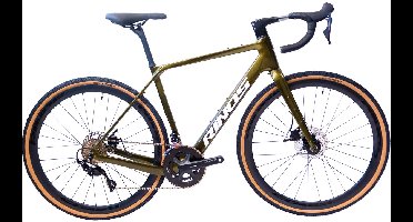 Rinos Sandman 3.0 Carbon - Gravel Fiets - Gravel Bike met SHIMANO 105 ST-R7000 - 22 versnellingen en schijfremmen - lichte fiets voor dames en heren - 700 x 40C - Kameleon Goud Groent S-52
