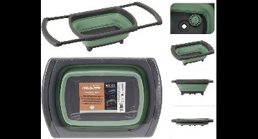 Redcliffs Afwasbak Opvouwbaar 29x5.5x26 cm Groen/Antraciet