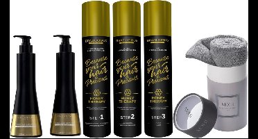 Organic Gold - Shampoo + Conditoner 2 x 300ml + Brazilicious Honey therapy 3 x 1000ml