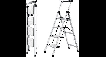 Huishoudtrap 4 Treden - Keukentrap Inklapbaar - Opstapje