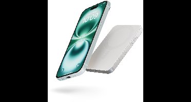 Zens Slim Aluminium Powerbank 5000 mAh 1× Qi2 15 W MagSafe magnetisch draadloze powerbank Wit