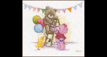 Vervaco - Telpakket kit - Popcorn Verjaardagsfeestje - PN-0163746 - Borduren - Borduurpakket - Borduurpakket verjaardag - Borduurpakket volwassenen