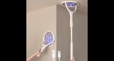 RVV® Elektrische vliegenmepper - Vliegenmepper - Vliegenmeppers - Wit - 24cm x 3cm x 43cm