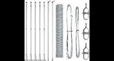 vidaXL - Hekpaal. - Zilverkleurig