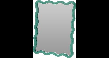 Home & Styling kinder wandspiegel - Princess - 30 x 38 cm - kunststof/glas - groen rand- kinderkamer