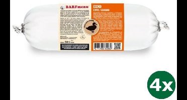 4x500 gr Barfmenu eend hondenvoer