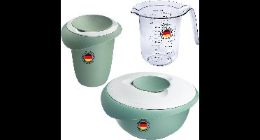 Westmark 3-delige bakset, 2,5 l mengkom + garde + maatbeker, groen