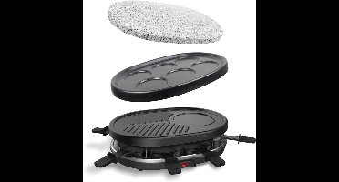 RVV® Gourmetstel 8 Personen - Tafelgrill - Grillplaat - Zwart - 35cm x 25cm x12cm