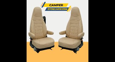 Camper stoelhoezen voor Aguti GIS Liner and Milan camper stoelen | Met armleuning hoezen | Set van 2 | CBS101 | Beige | Kunstleer