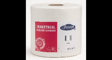Industrieel Poetspapier 300 m – 2 Rollen – 2-Laags Cellulose – JOKER Industrial Cellulose Gofrado