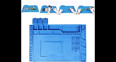 BOTC Hittebestendige Siliconen Reparatiemat - met schaalverdeling en schroefhouders -voor Soldeerwerkzaamheden Computerreparaties