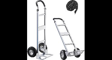 VEVOR Steekwagen, 227 Kg Laadvermogen, Zware Transportwagen met Handvat, Steekwagen van Aluminiumlegering met Spanband, Stapelwagen voor Verhuizing Naar Huis, Kantoor Magazijn, 480x500x1340mm