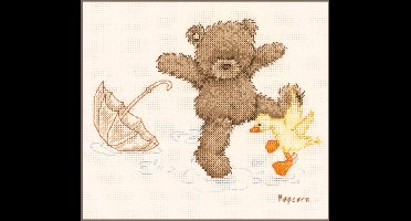 Vervaco - Telpakket kit - Popcorn Spelende Popcorn - PN-0011189 - Borduren - Borduurpakket - Borduurpakket volwassenen