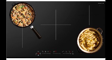 Inventum IKI9035 inbouw inductiekookplaat 90 cm - 2-fase - 5 kookzones - 2x Bridgefunctie - Boost - Timer - Kinderslot - Facetrand voorzijde - Elektrische kookplaat 5 pits - Zwart