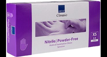 Abena Nitril Handschoen Classic sensitive Paars Maat: XS Abena