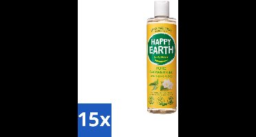 15 x Happy Earth – Douchegel – 100% Natuurlijk Jasmine Ho Wood – 300 ml - 100% Natuurlijke Douchegel - Jasmijn En Ho Wood - Vegan Douchegel - Natuurlijke Huidverzorging - Dierproefvrij
