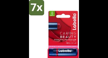 Labello –Lippenbalsem – Caring Beauty Red – 5,5 ml - Bulkverpakking - 7 stuks