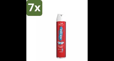 7 x Wella – New Wave Rock’n Hold Ultra Strong – Haarspray – 250 ml - Haarspray - Haarspray 24 Uur - Haarspray Ultra Strong - Haarspray Voor Dun Haar - Haarspray Met UV Bescherming