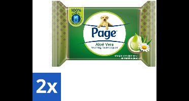 2 x Page – Vochtig Toiletpapier – Aloe Vera – 38 doekjes - Vochtig Toilet Papier - Toilet Papier Navulling - Aloë Vera Toilet Papier - Biologisch Afbreekbaar Toilet Papier - Kamille Geurende Toilet Papier