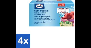 Toppits – Diepvrieszakjes – 3 Liter – 30 Zakjes - Voordeelverpakking - 4 stuks